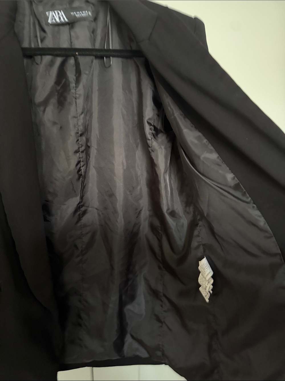 Zara Black Open Front 3/4 Sleeve Blazer - Picture 7 of 7